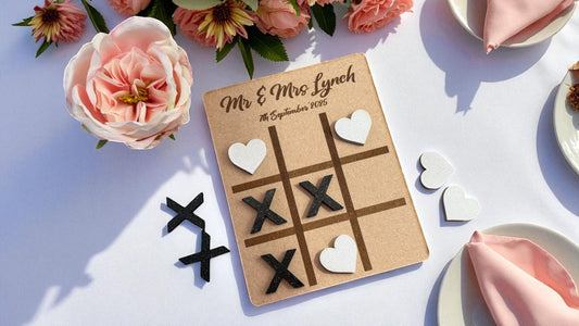 Hearts and Crosses Personalised Wedding Game
